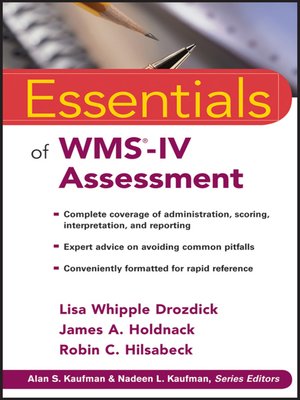 cover image of Essentials of WMS-IV Assessment